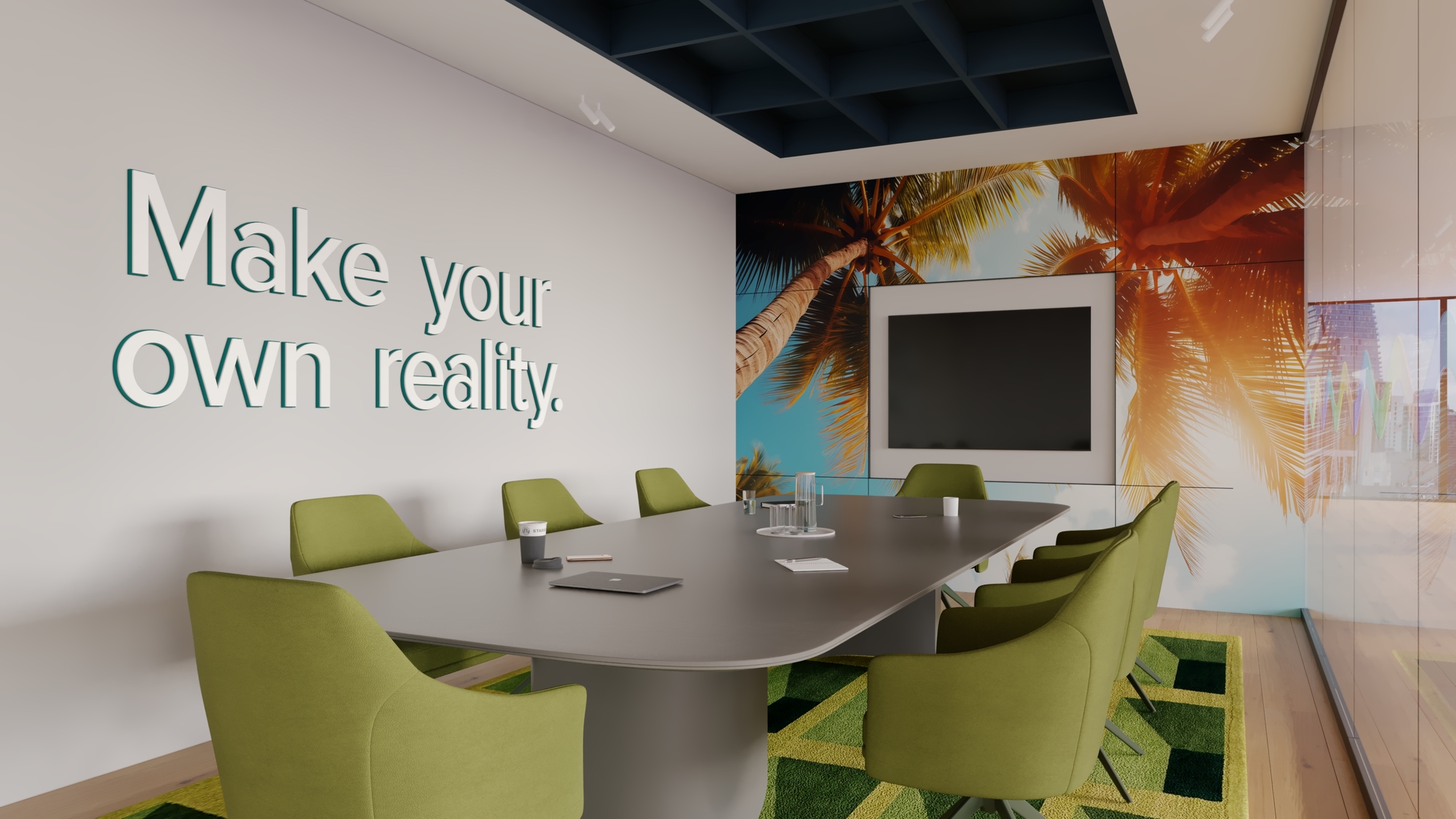 Conference Room with Tropical Mural