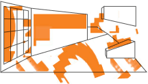 Graphic icon with edgy style depicting the front entance of Takeform's experiential graphics showroom in Chicago's "The MART."